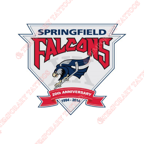 Springfield Falcons Customize Temporary Tattoos Stickers NO.9143